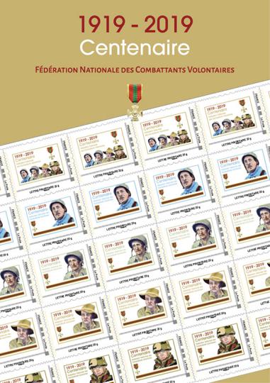 FÉDÉRATION NATIONALE DES COMBATTANTS VOLONTAIRES - CRÉATION DE TIMBRES DE COLLECTION ET D'UN COFFRET PRESTIGE D'APRES LES ŒUVRES D'AUDE GUILHOU (BÉNÉVOLAT)