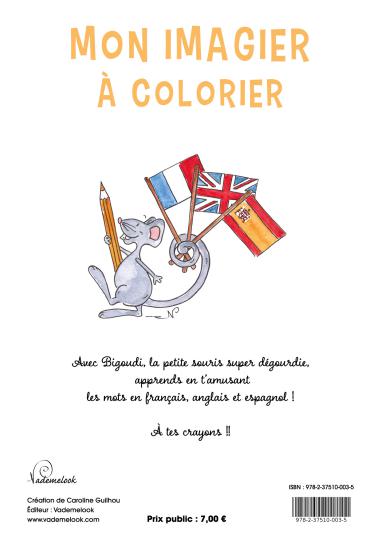 Mon imagier à colorier avec Bigoudi, la petite souris super dégourdie